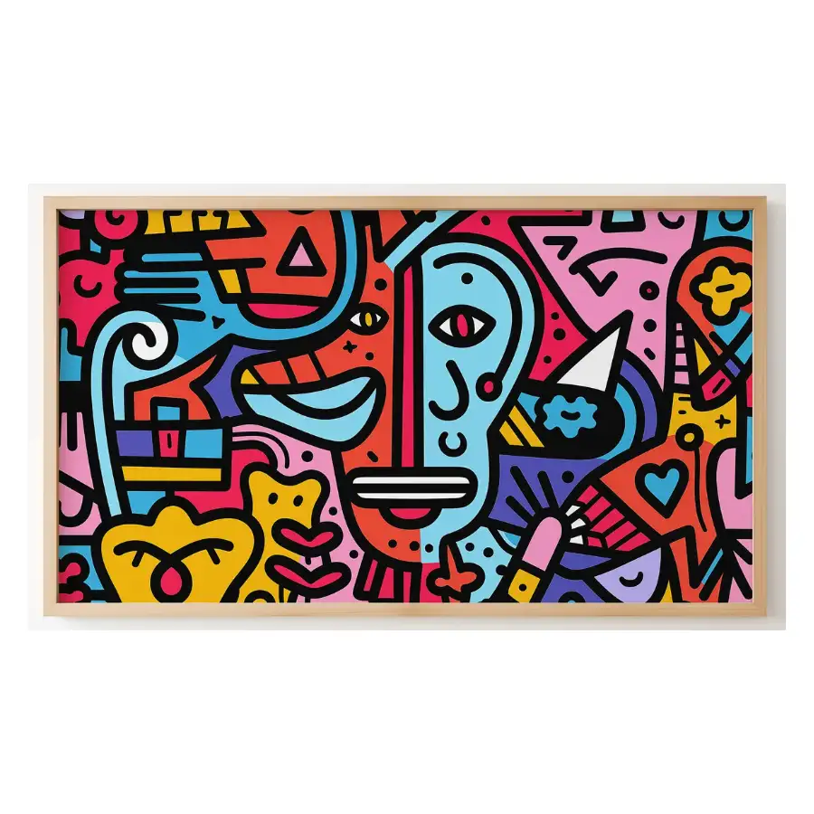 Quadro Decorativo N°2  - Panorâmico Pop-Art - Doodle -Galix