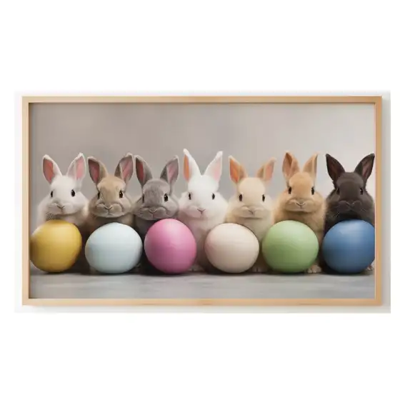 Quadro Decorativo N°34 - Panorâmico Coelhinhos e Ovos - Galix