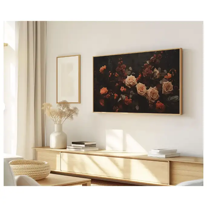 Quadro Decorativo N°173 - Panorâmico - Rosas Tons Pastel - Galix