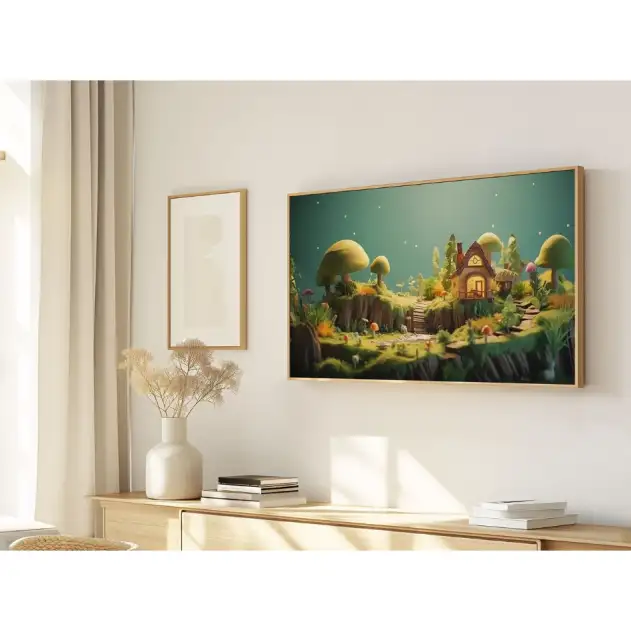 Quadro Decorativo N°224 - Panorâmico - Bosque Cogumelos - Galix
