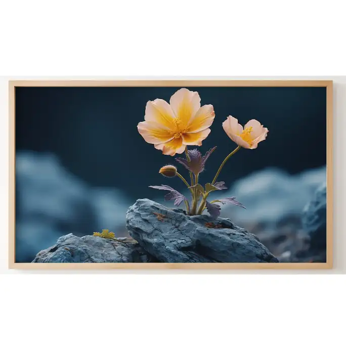 Quadro Decorativo N°149 - Panorâmico Botânico - Flor na Rocha - Galix