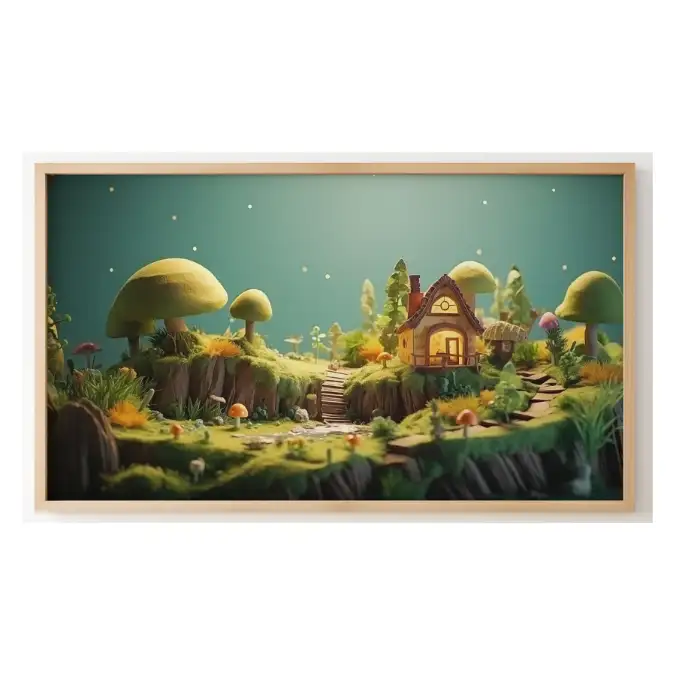 Quadro Decorativo N°224 - Panorâmico - Bosque Cogumelos - Galix