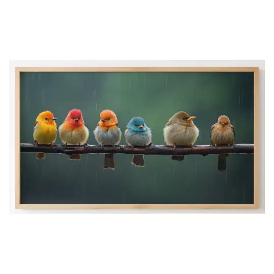 Quadro Decorativo N°45 - Panorâmico Pássaros na Chuva - Galix