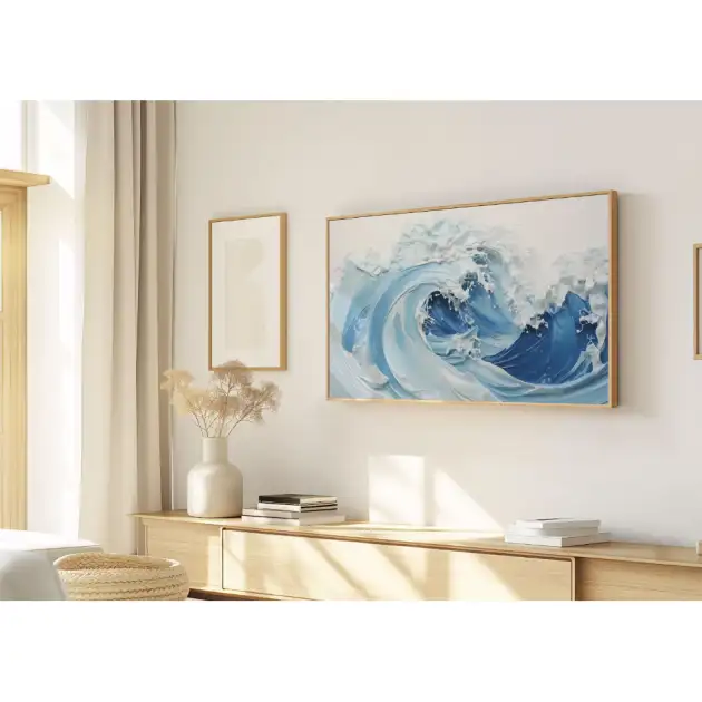 Quadro Decorativo N°206 - Panorâmico - Ondas do Mar em Alto - Galix