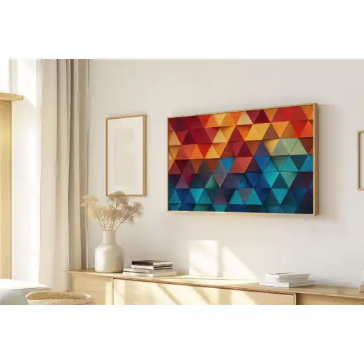 Quadro Decorativo N°61 - Panorâmico Abstrato - Triângulos - Galix