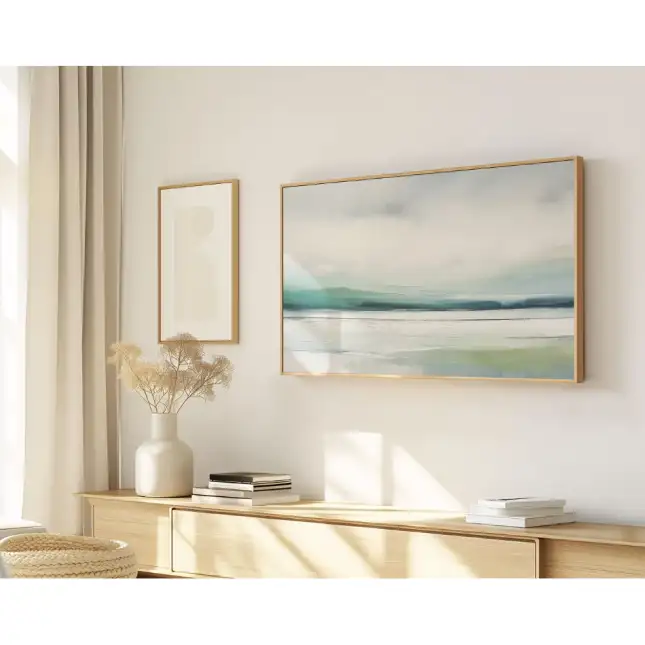 Quadro Decorativo N°211 - Panorâmico Abstrata - Ondas do Mar - Galix