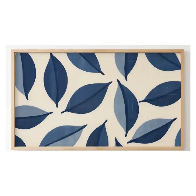 Quadro Decorativo N°174 - Panorâmico Botânico - Folhas Azuis - Galix