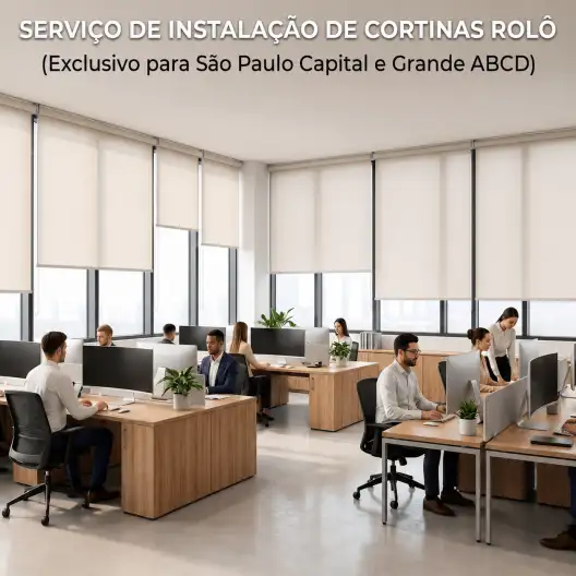 Instalação de Cortina Rolô - MOTORIZADA NR35 - PÉ DIREITO ACIMA DE 3,20MTS - Apenas para São Paulo Capital e ABCD