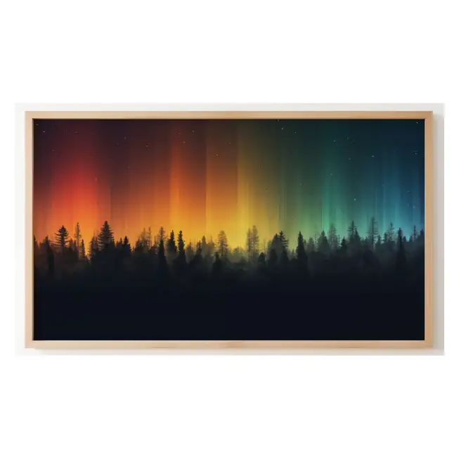 Quadro Decorativo N°236 - Panorâmico Abstrato - Aurora Boreal - Galix