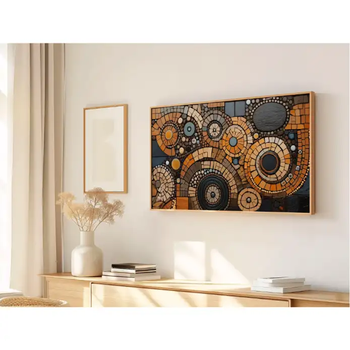 Quadro Decorativo N°19 - Panorâmico Mosaico - Terroso - Galix