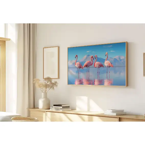 Quadro Decorativo N°33 - Panorâmico Flamingos - Galix