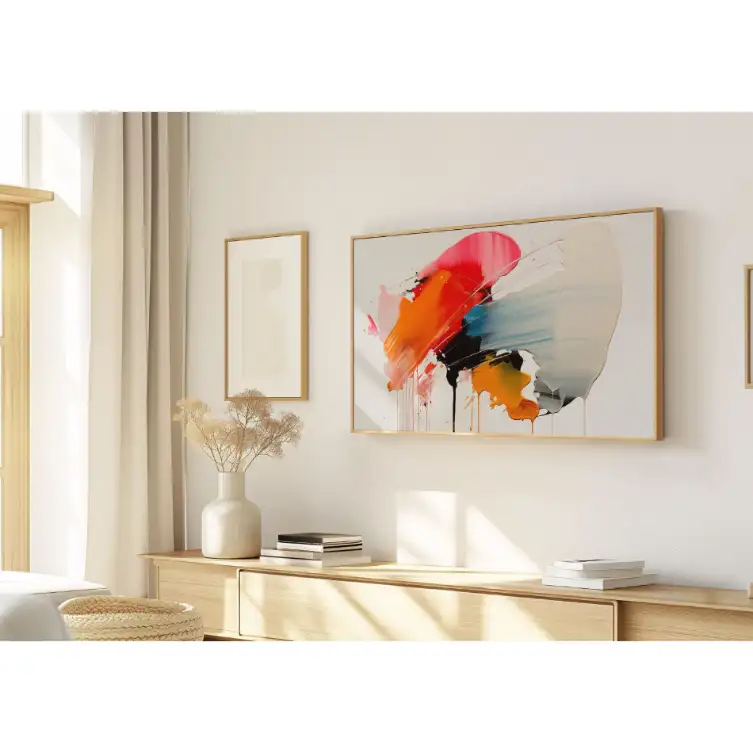 Quadro Decorativo N°88 - Panorâmico Abstrato - Manchas Coloridas - Galix