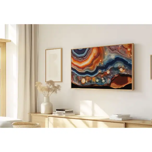 Quadro Decorativo N°203 - Panorâmico Abstrato - Pedra Ágata - Galix