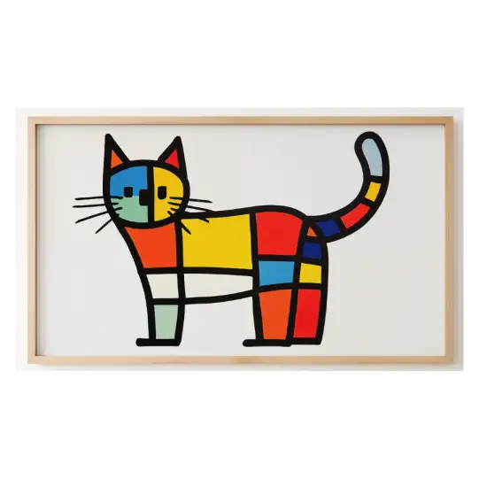 Quadro Decorativo N°28 - Panorâmico Gato Mondrian - Galix