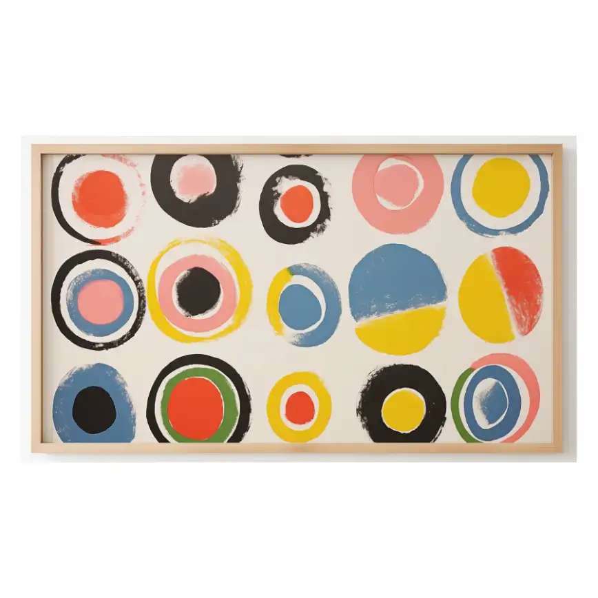 Quadro Decorativo N°85 - Panorâmico Círculos Colorido - Galix