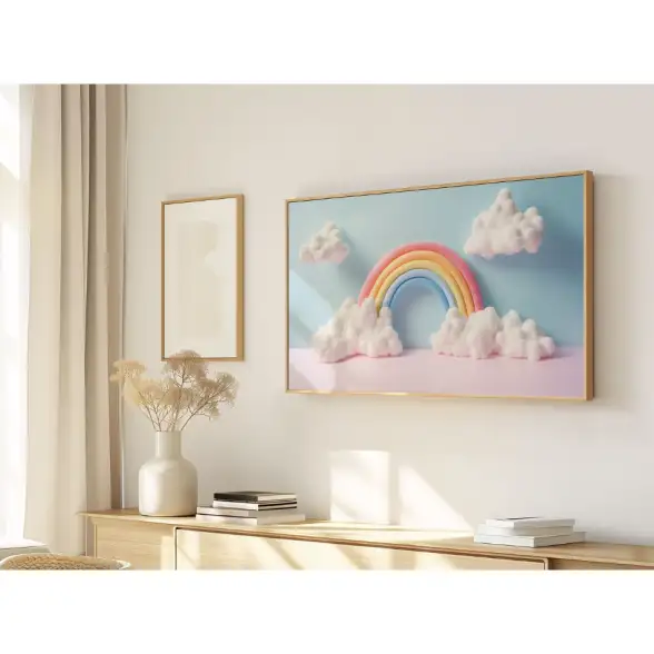 Quadro Decorativo N°55 - Panorâmico Arco -Íris Pastel - Galix