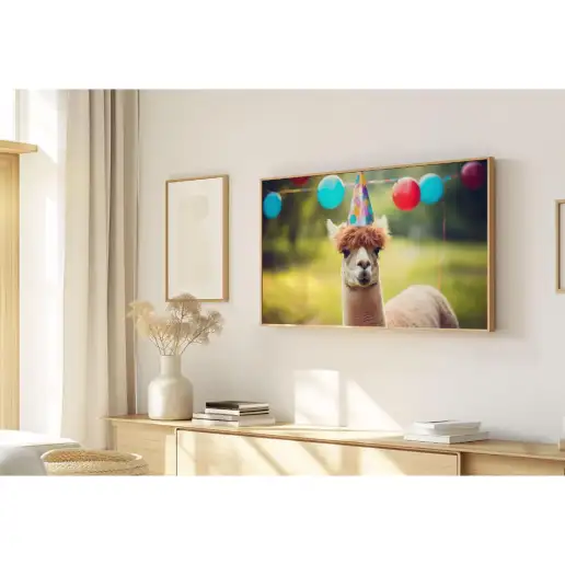 Quadro Decorativo N°44 - Panorâmico Lhama de Chapéu Festa - Galix
