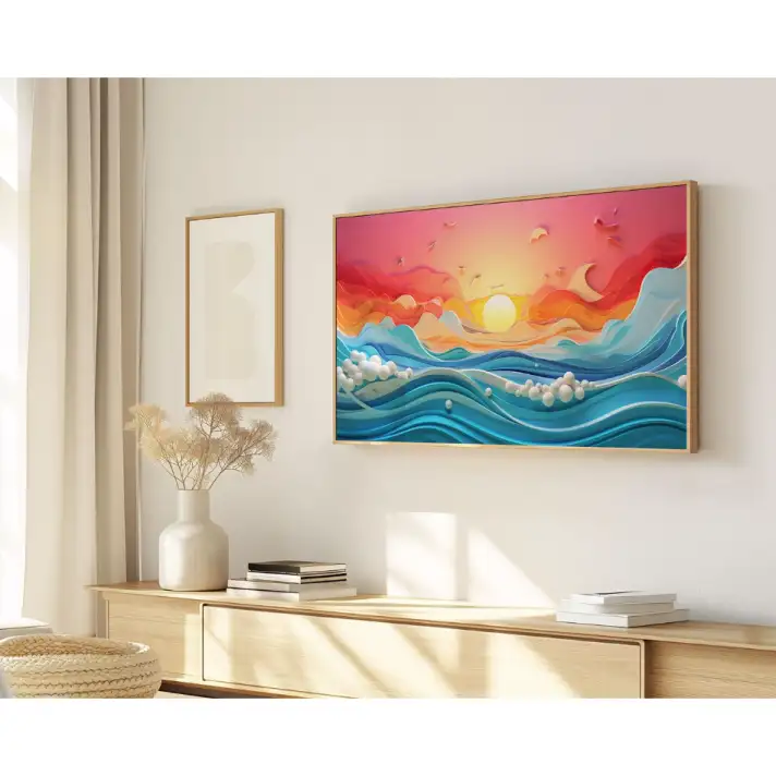 Quadro Decorativo N°219 - Panorâmico - Ondas do Mar - Galix