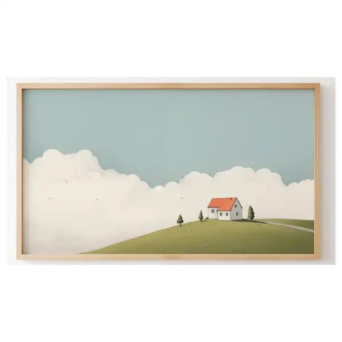 Quadro Decorativo N°223  - Panorâmico - Casa de Campo na Colina - Galix