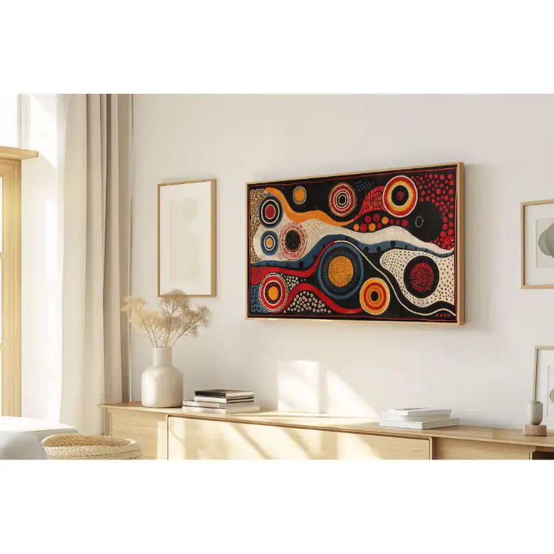 Quadro Decorativo N°16 - Panorâmico Abstrato - Aborígene - Galix