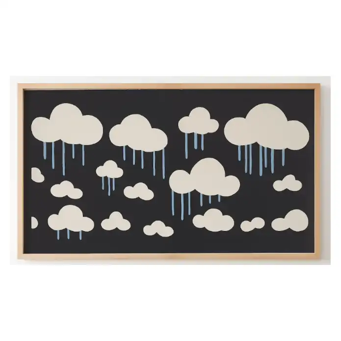 Quadro Decorativo N°187 - Panorâmico Infantil Padrão Nuvens - Galix
