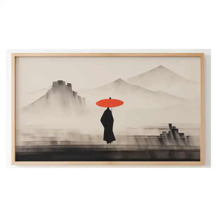 Quadro Decorativo N°235 - Panorâmico Pintura Sumi - e - Monge - Galix