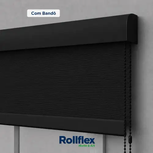 Cortina Persiana Rolô Blackout Preta