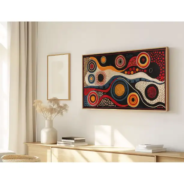 Quadro Decorativo N°197 - Panorâmico Abstrato - Étnico Colorido - Galix