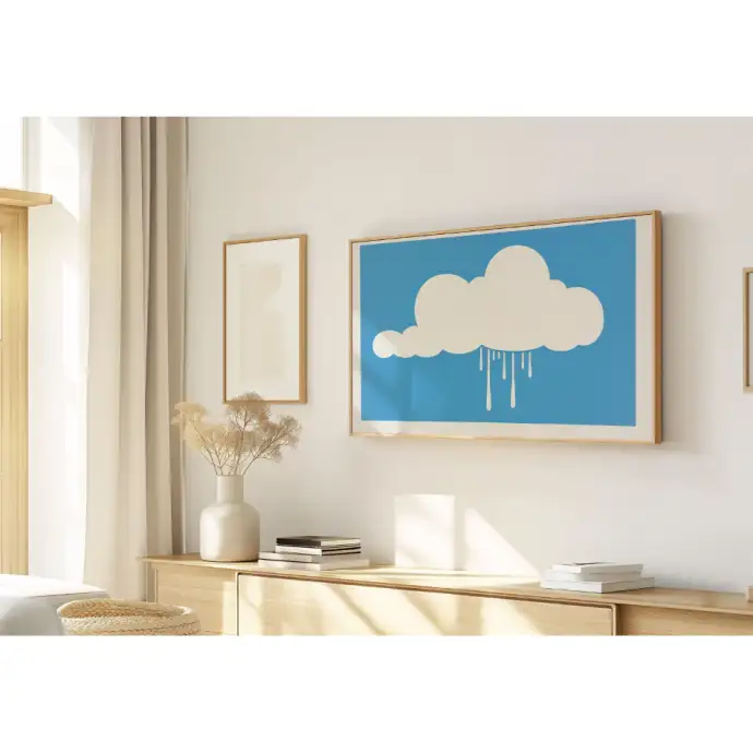 Quadro Decorativo N°190 - Panorâmico - Nuvem Branca e Azul - Galix