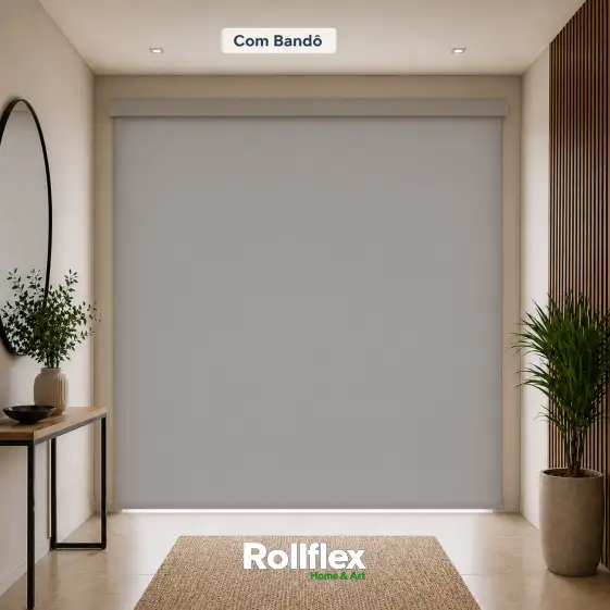 Cortina Persiana Rolô Solar 0% Cinza - Crey
