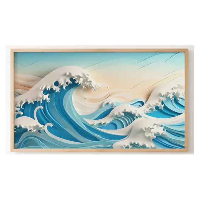 Quadro Decorativo N°205 - Panorâmico - Ondas do Mar - Galix