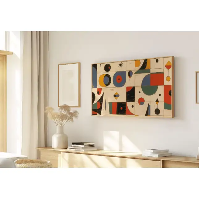 Quadro Decorativo N°79 - Panorâmico Abstrato - Geométrico Miró - Galix