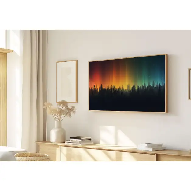 Quadro Decorativo N°236 - Panorâmico Abstrato - Aurora Boreal - Galix