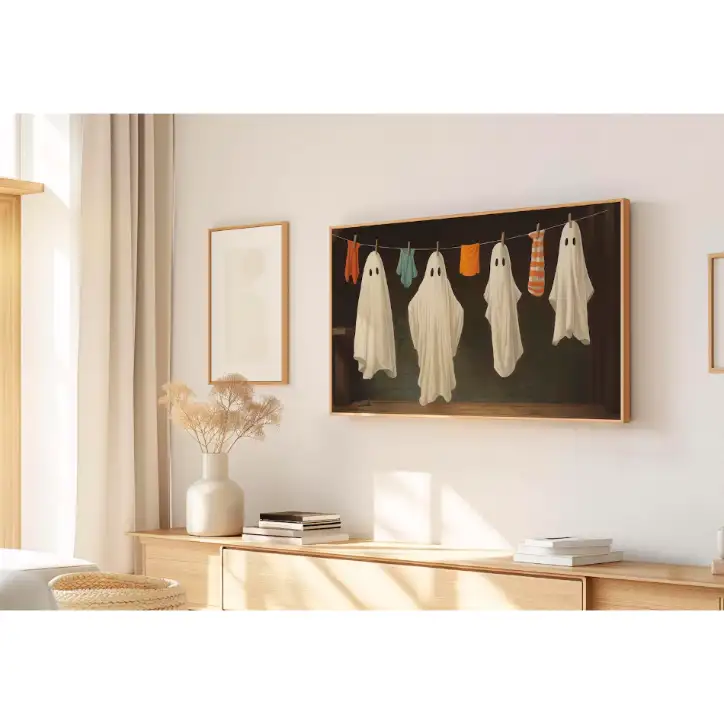 Quadro Decorativo N°125 - Panorâmico Halloween Fantasmas - Galix