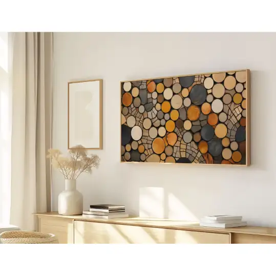 Quadro Decorativo N°67 - Panorâmico Mosaico - Rústico Troncos - Galix
