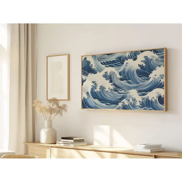 Quadro Decorativo N°198 - Panorâmico - Ondas Japonesas - Galix