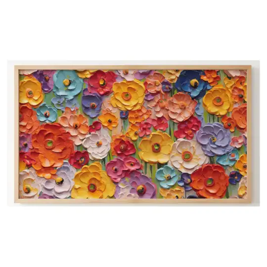 Quadro Decorativo N°64 - Panorâmico Abstrato - Flores - Galix