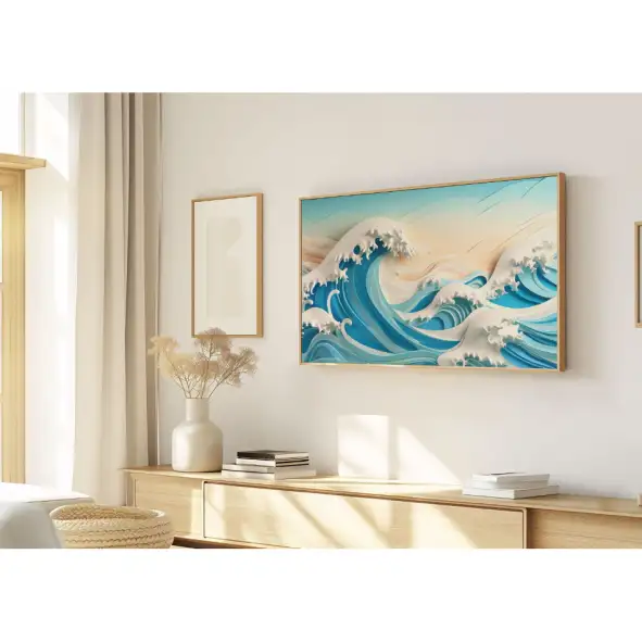 Quadro Decorativo N°205 - Panorâmico - Ondas do Mar - Galix