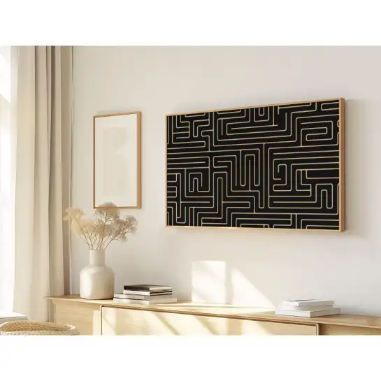 Quadro Decorativo N°72 - Panorâmico Abstrato - Labirinto Linear - Galix