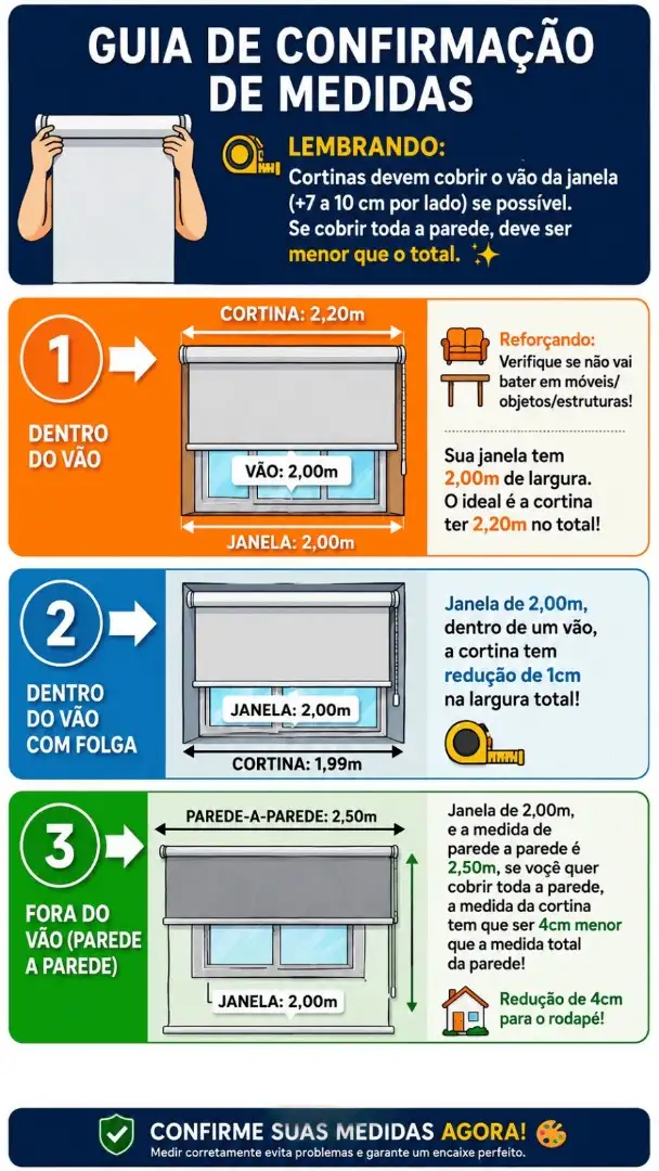 Aqui está o nosso guia de medidas para ajudar a visualizar as folgas!