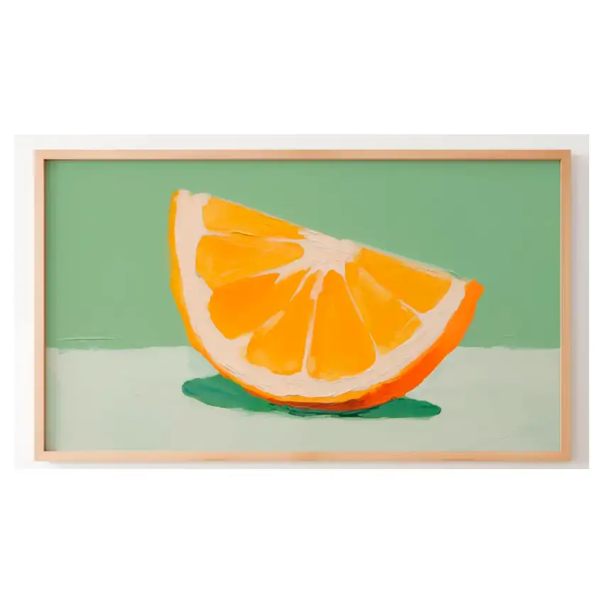 Quadro Decorativo N°123 - Panorâmico Cozinha Laranja - Galix