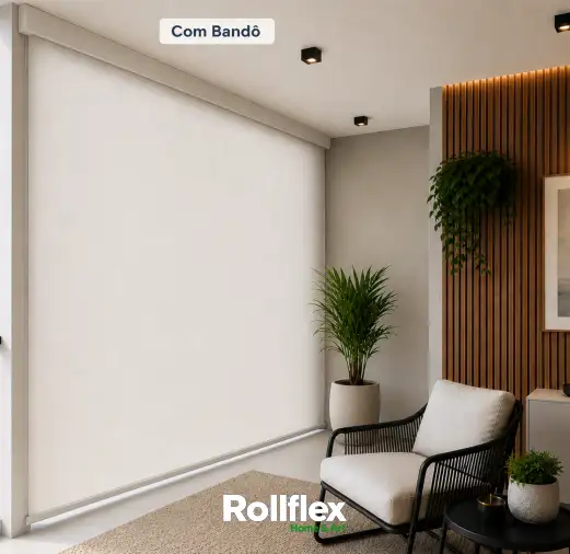 Cortina Persiana Rolô Solar 0% Branca Off-White