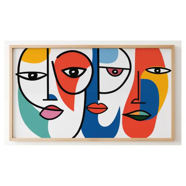 Quadro Decorativo N°261 - Panorâmico - Multiplos Rostos - Galix