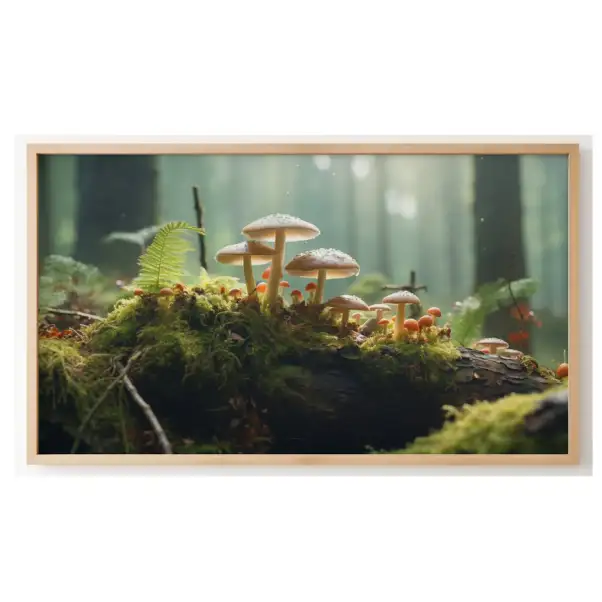 Quadro Decorativo N°162 - Panorâmico - Cogumelos e Musgos - Galix