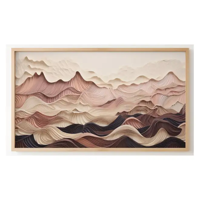 Quadro Decorativo N°202 - Panorâmico Abstrato - Montanhas Ondas - Galix