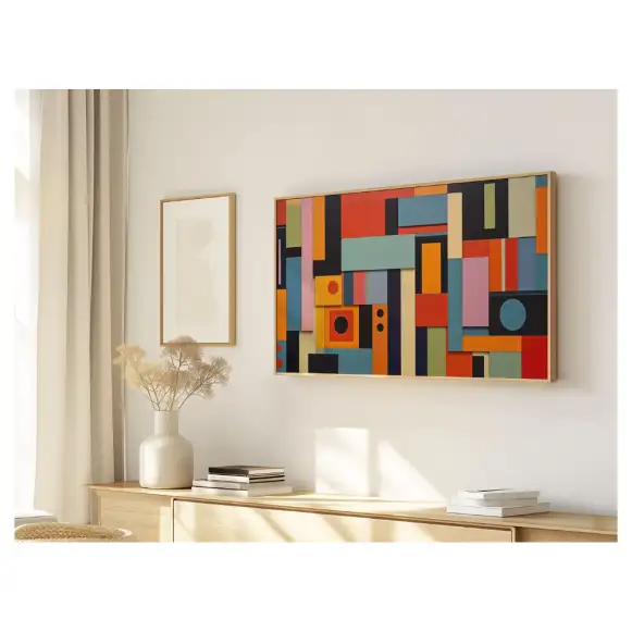 Quadro Decorativo N°11 - Panorâmico Blocos Geométricos - Galix