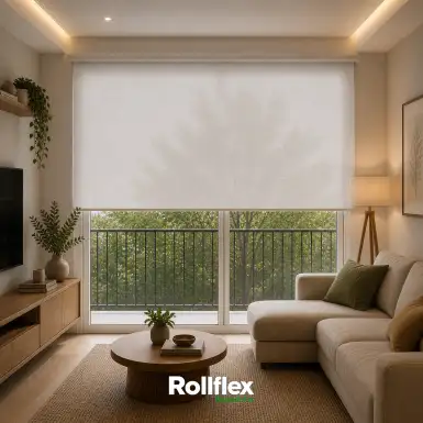 Cortina Persiana Rolô Solar 3% Branca Off-White