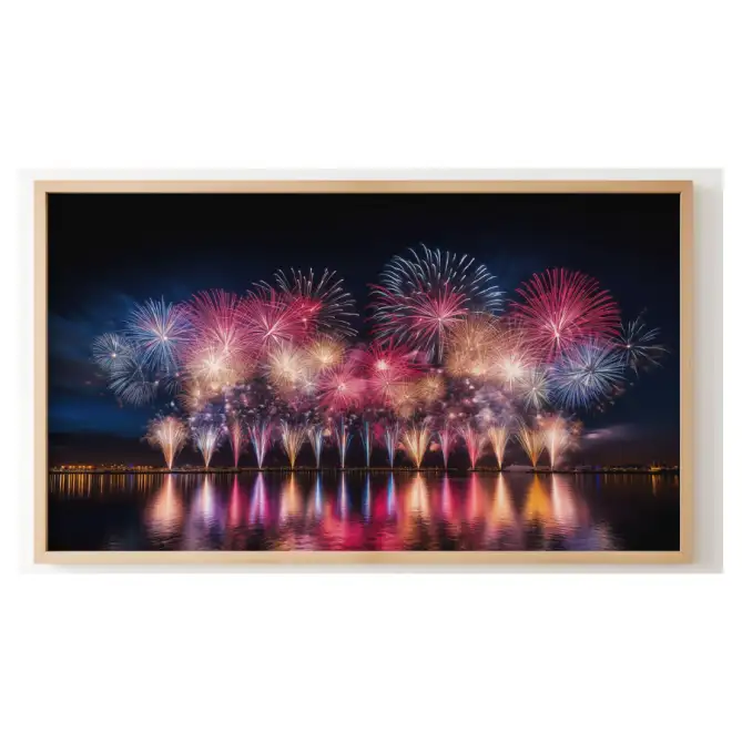 Quadro Decorativo N°231 - Panorâmico - Fogos de Artificio - Galix