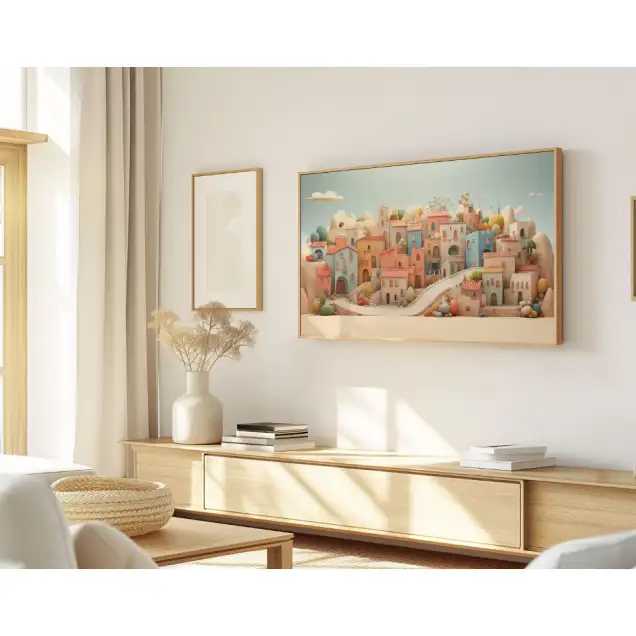 Quadro Decorativo N°229 - Panorâmico - Vila Mediterranea - Galix