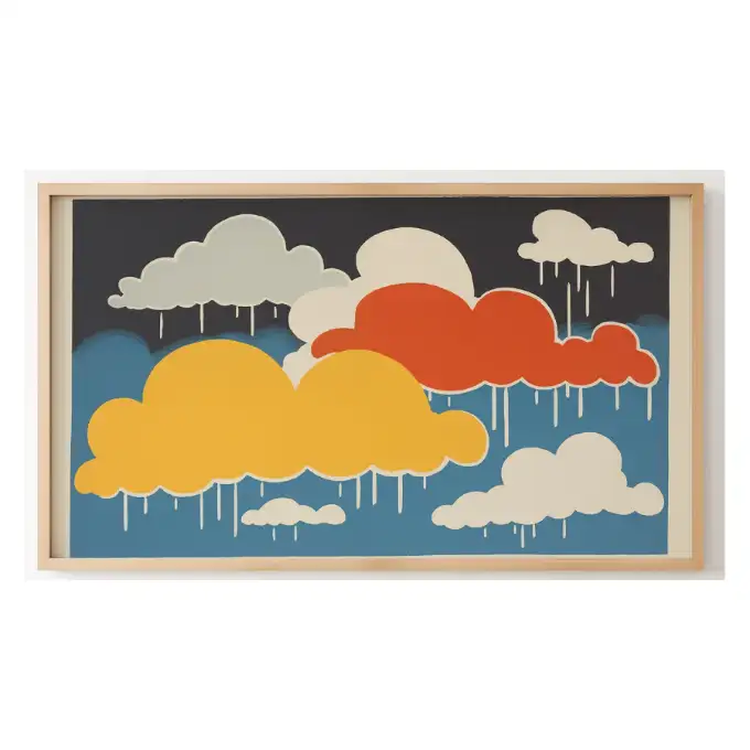 Quadro Decorativo N°186 - Panorâmico Infantil Nuvens Coloridas - Galix